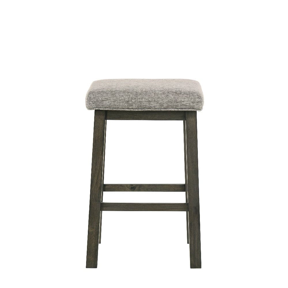 25 Inch Wooden Bar Stool with Fabric Seat Set of 2 Gray By Casagear Home BM272098