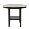 Kate Counter Table | 42" Round Top | Faux Marble | White & Espresso