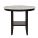 Kate Counter Table | 42" Round Top | Faux Marble | White & Espresso
