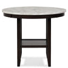 Kate 42 Inch Round Counter Table with Faux Marble White and Black By Casagear Home BM272104