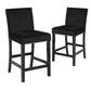 Kate 40 Inch Wooden Counter Height Chair with Velvet Seat, Set of 2, Black By Casagear Home