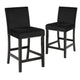 Kate Counter Height Chair | 40" | Velvet Seat | Set of 2 | Black