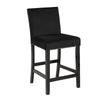 Kate 40 Inch Wooden Counter Height Chair with Velvet Seat Set of 2 Black By Casagear Home BM272107
