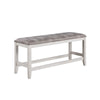 Jay Counter Height Bench | 54" | Fabric Upholstery | White