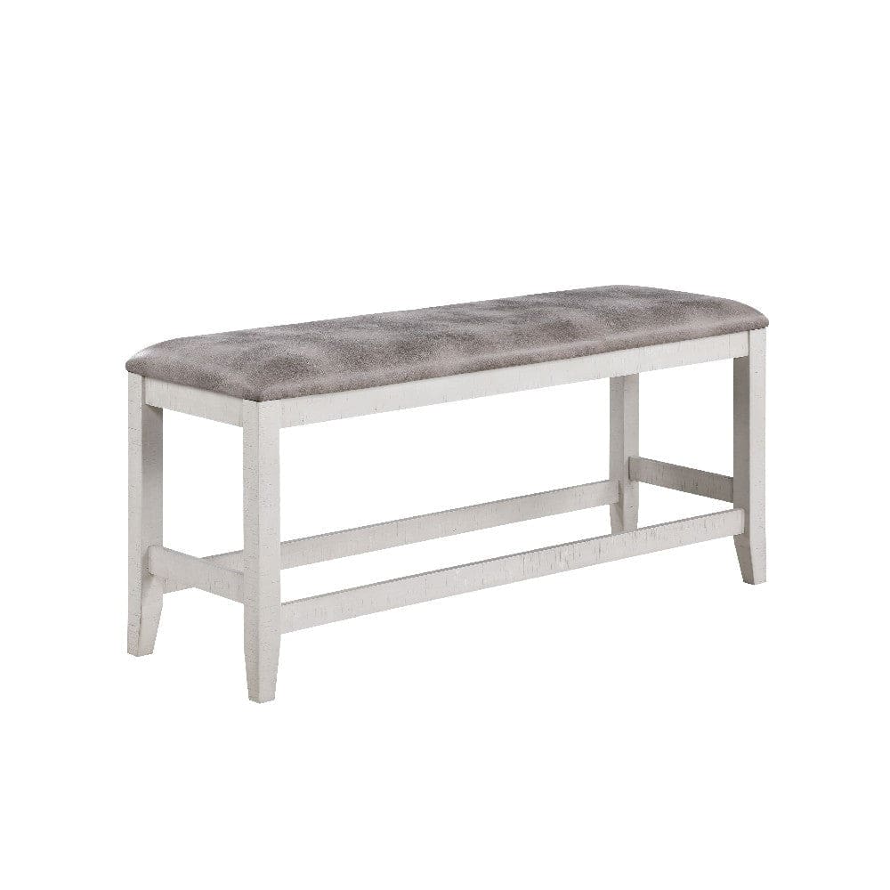 Jay Counter Height Bench | 54" | Fabric Upholstery | White