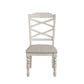 Katherine 38 Inch Side Chair with Fabric Seat Set of 2 White By Casagear Home BM272123