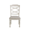Katherine 38 Inch Side Chair with Fabric Seat Set of 2 White By Casagear Home BM272123