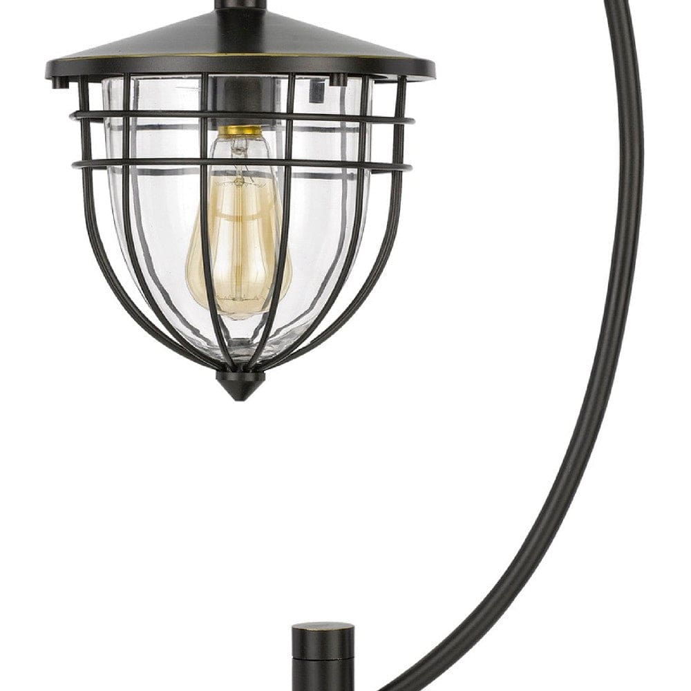 30 Inch Metal Downbridge Lantern Table Lamp Bronze Black By Casagear Home BM272201