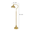 60 Inch Metal Curved Floor Lamp Adjustable Dome Shade Brass By Casagear Home BM272207