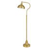 60 Inch Metal Curved Floor Lamp, Adjustable Dome Shade, Brass By Casagear Home