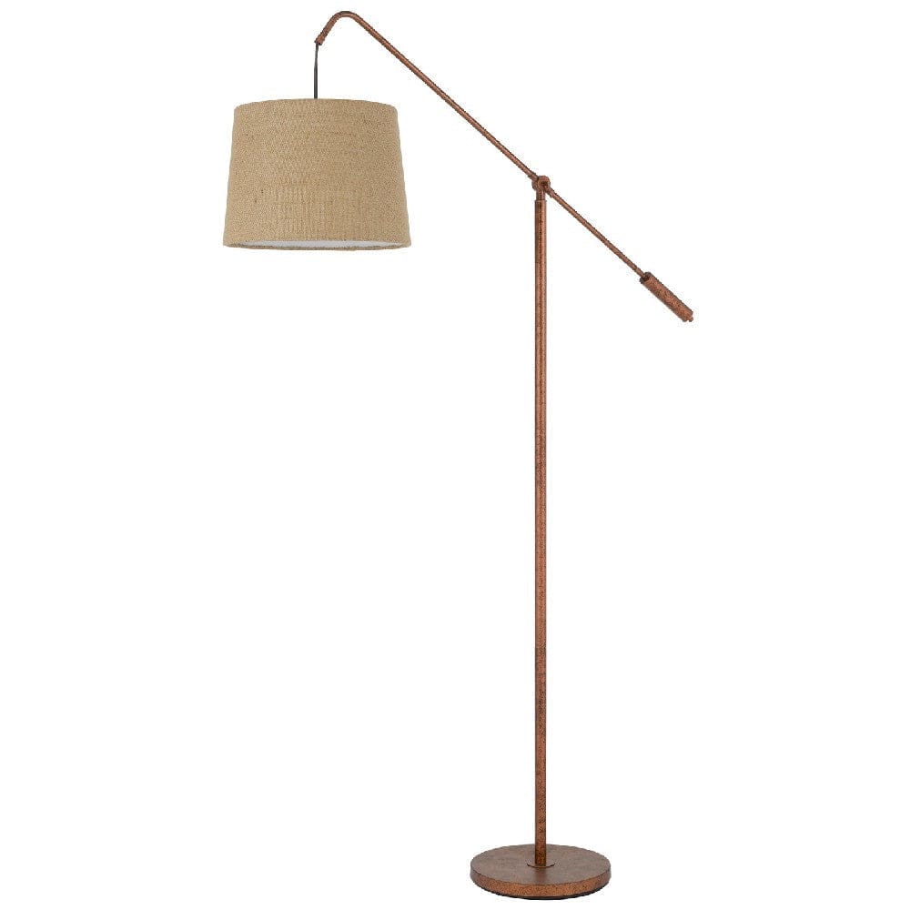 68 Inch Adjustable Arc Arm Metal Floor Lamp, Rustic Bronze By Casagear Home