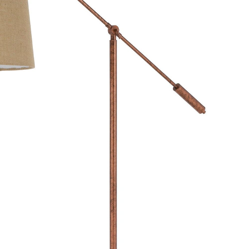 68 Inch Adjustable Arc Arm Metal Floor Lamp Rustic Bronze By Casagear Home BM272212