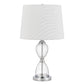 23 Inch Hourglass Ribbed Glass Base Table Lamp, Dimmer, Clear By Casagear Home