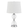 Table Lamp | 23" | Hourglass Ribbed Glass Base | Dimmer | Clear