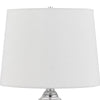 23 Inch Hourglass Ribbed Glass Base Table Lamp Dimmer Clear By Casagear Home BM272213