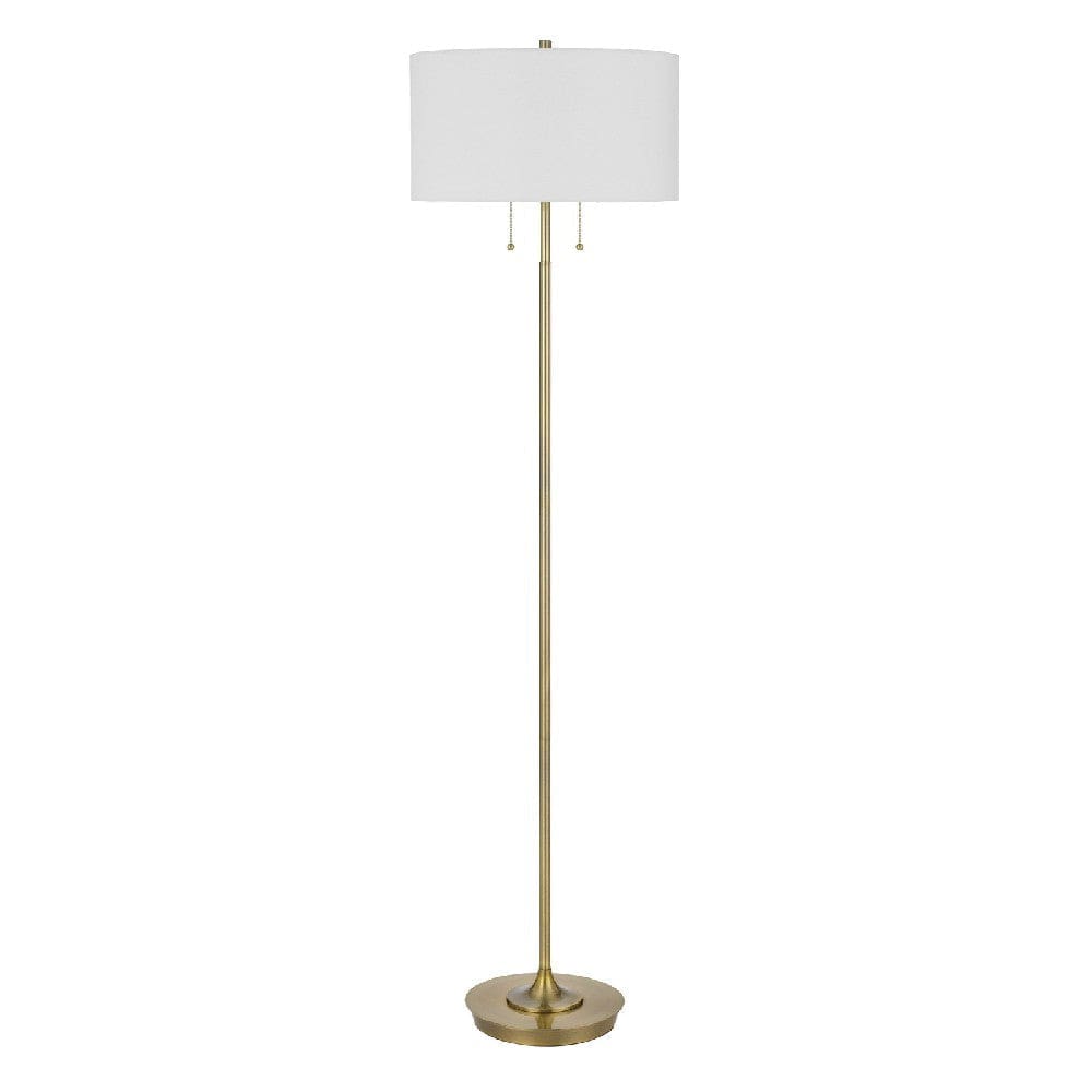 64 Inch Metal Floor Lamp with Pull Chain Switch, Brass By Casagear Home