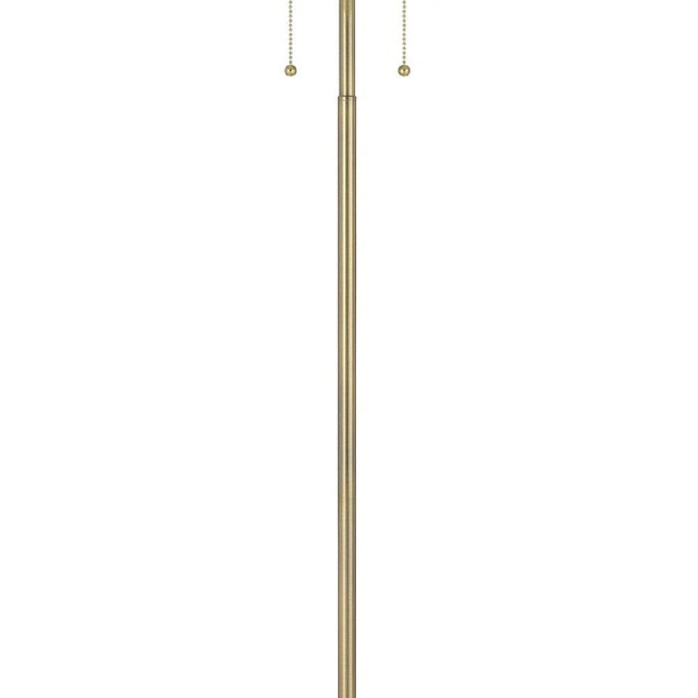 64 Inch Metal Floor Lamp with Pull Chain Switch Brass By Casagear Home BM272214