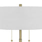 20 Inch Metal Table Lamp with Pull Chain Switch Brass By Casagear Home BM272215