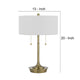 20 Inch Metal Table Lamp with Pull Chain Switch Brass By Casagear Home BM272215