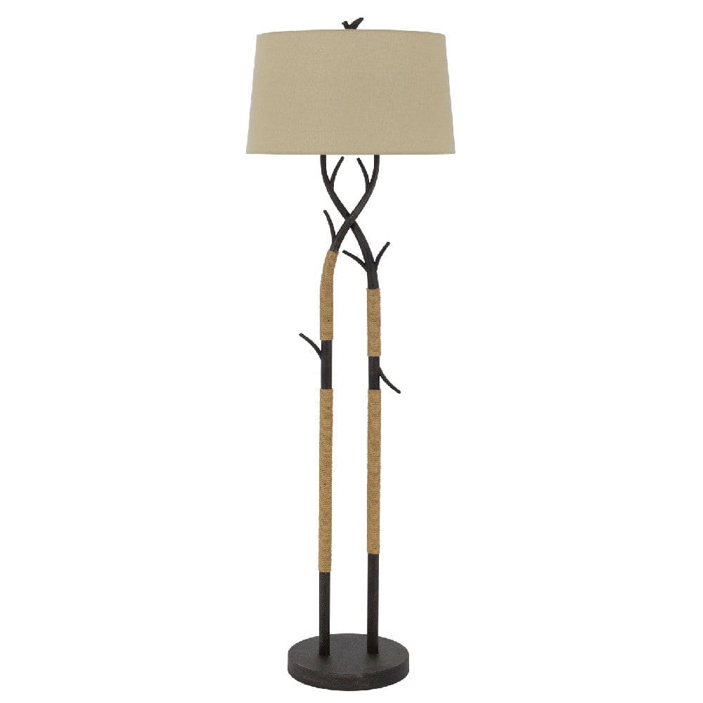Floor Lamp | 60" | Tree Branch Base | Dimmer | Black