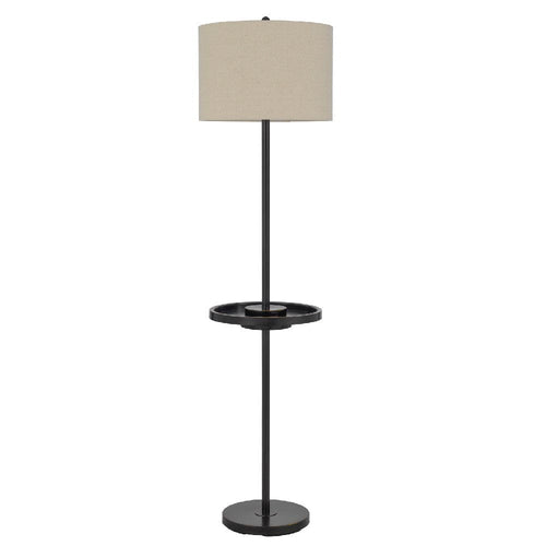 Floor Lamp | 62" | Tray | Dimmer | USB Ports | Bronze