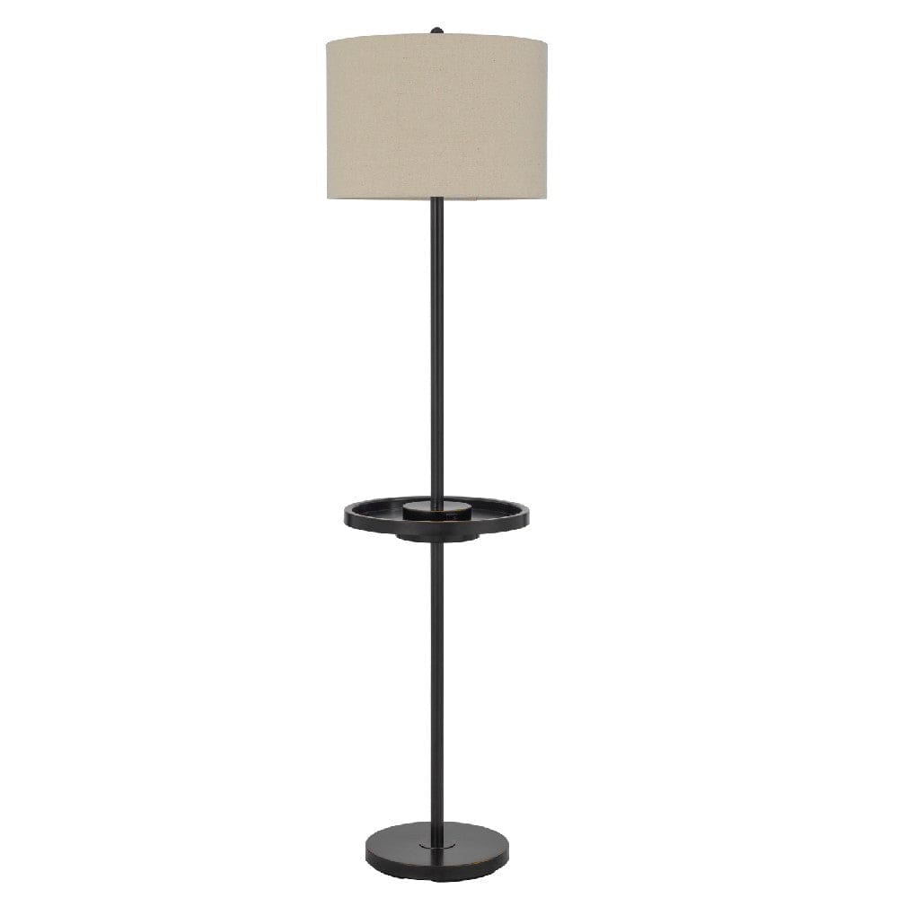 Floor Lamp | 62" | Tray | Dimmer | USB Ports | Bronze