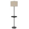 62 Inch Metal Floor Lamp, Tray, Dimmer,  2 USB Ports, Bronze By Casagear Home