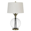 Table Lamp | 46" | Metal & Glass Globe | Dimmer | Brass