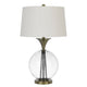Table Lamp | 46" | Metal & Glass Globe | Dimmer | Brass