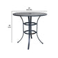 40 Inch Outdoor Patio Round Bar Table Lattice Pattern Black By Casagear Home BM272241
