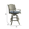 28 Inch Outdoor Patio Metal Bar Stool Set of 2 Blue By Casagear Home BM272247