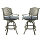 28 Inch Outdoor Patio Metal Bar Stool, Set of 2, Blue By Casagear Home