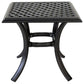 22 Inch Wynn Outdoor Patio Metal End Table Pattern Top Black By Casagear Home BM272250