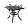 22 Inch Wynn Outdoor Patio Metal End Table Pattern Top Black By Casagear Home BM272250