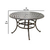 49 Inch Wynn Outdoor Patio Round Open Metal Dining Table Black By Casagear Home BM272254