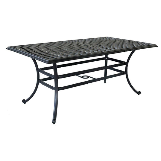 Wynn Outdoor Dining Table | 68" | Pattern Top | Black Metal