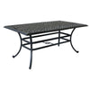 68 Inch Wynn Outdoor Patio Pattern Metal Dining Table, Black By Casagear Home