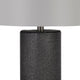 27 Inch Ceramic Table Lamp Faux Leather Wrapped Dimmer Gray By Casagear Home BM272316