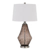 Table Lamp | 31" | Glass | Geometric Base | Dimmer | Brown