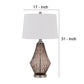 31 Inch Glass Table Lamp with Dimmer Geometric Base Brown By Casagear Home BM272317