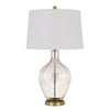 Table Lamp | 29" | Glass | Round Base | Dimmer | Clear & Brass