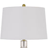 29 Inch Glass Table Lamp with Dimmer Round Clear and Brass By Casagear Home BM272318