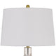 29 Inch Glass Table Lamp with Dimmer Round Clear and Brass By Casagear Home BM272318