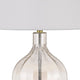 29 Inch Glass Table Lamp with Dimmer Round Clear and Brass By Casagear Home BM272318
