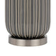 29 Inch Ceramic Curved Table Lamp with Stripes Dimmer Gray By Casagear Home BM272340