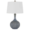 Table Lamp | 25" | Onion Shape | Ribbed Texture | Dimmer | Distressed Stone