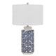 Table Lamp | 27" | Coastal Ceramic | Sea Shells | Dimmer | Blue