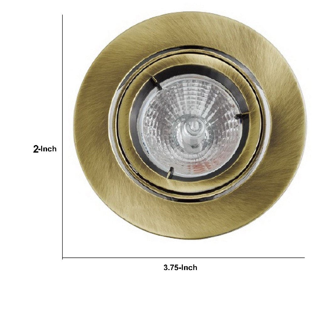 4 Inch 12V Round Ceiling Light with Metal Antique Bronze By Casagear Home BM272352