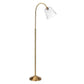 69 Inch Metal Floor Lamp with Clear Cone Glass Shade, Brass By Casagear Home