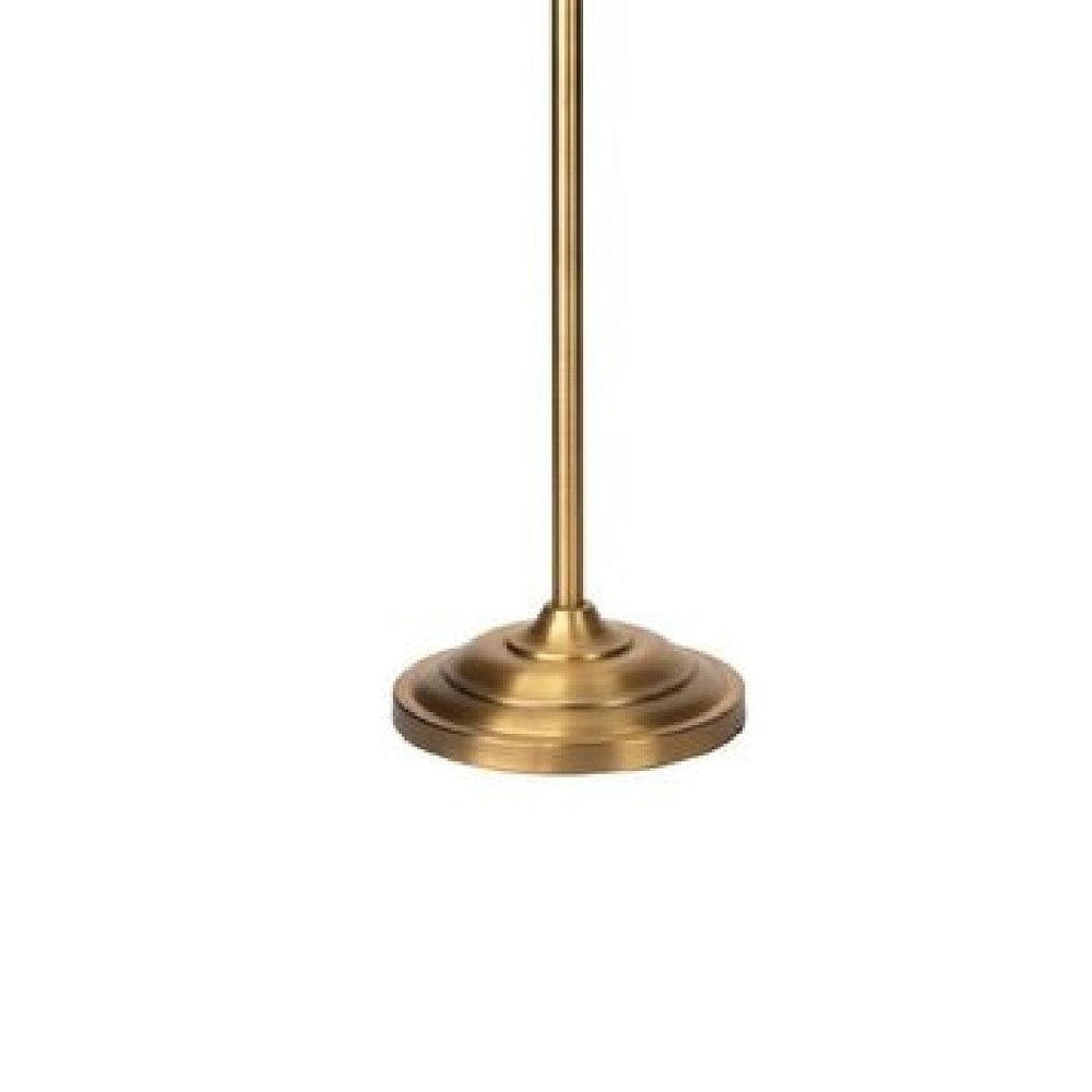 69 Inch Metal Floor Lamp with Clear Cone Glass Shade Brass By Casagear Home BM272366